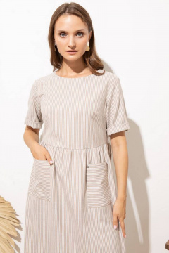 Платье в полоску с карманами и складками Femme & Devur 80199 1.54F(170) - фото 5