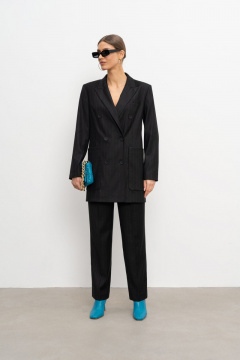 Брюки деловые из шерсти и текстиля Elema 3К-12163-1-170 синяя_полоска - фото 1