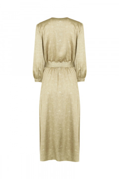 Платье на каждый день, демисезонное, текстильное, бежевое, ниже колена Elema 5К-10987-1-170 принт_песочный - фото 3