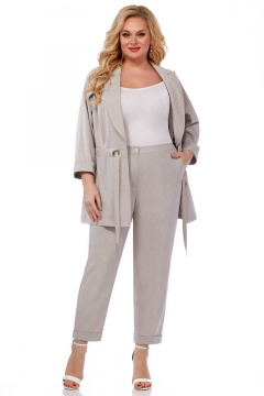 Брюки и жакет в полоску для делового образа LaKona 11517 песочный - фото 3