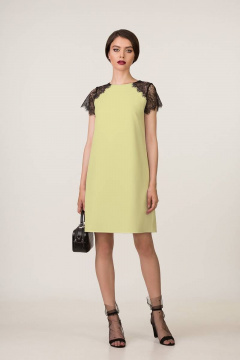 Платье А-силуэта из стрейчевого текстиля с гипюровыми вставками GlasiO 5860- 7 - фото 1