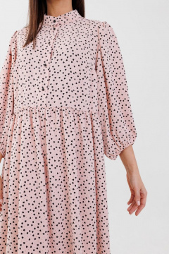 Оверсайз платье с юбкой на сборке и ремнем Anelli 1312 персик - фото 4