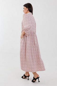 Оверсайз платье с юбкой на сборке и ремнем Anelli 1312 персик - фото 3