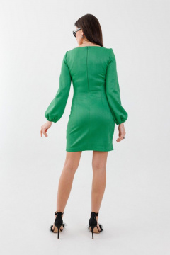 Платье с бархатистой поверхностью и талиевыми вытачками, эффектный крой Anelli 1179 зеленый - фото 2