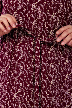 Платье летнее приталенное с карманами и разрезами Abbi 1005 бордо - фото 5