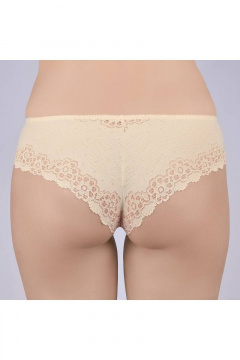 Трусы желтые из трикотажного хлопка с кружевной отделкой Verally 157-4 желтый - фото 2