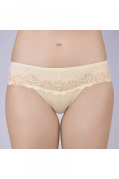 Трусы желтые из трикотажного хлопка с кружевной отделкой Verally 157-4 желтый - фото 1