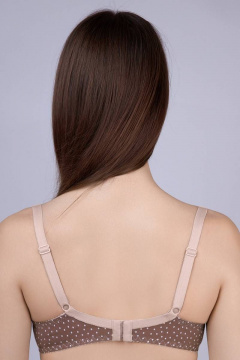 Бюстгальтер коричневый хлопковый для ежедневного комфорта Verally 274-4 фраппе - фото 2