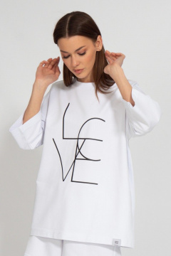 Свитшот оверсайз с приспущенными рукавами из футера Kivviwear 3090.02 - фото 1