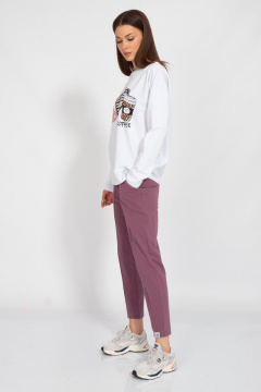 Свитшот хлопковый с актуальными принтами Kivviwear 3098.01 - фото 4