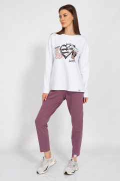 Свитшот хлопковый с актуальными принтами Kivviwear 3098.01 - фото 3