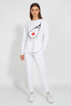 Круглогодичный спортивный костюм с модными принтами из хлопка Kivviwear 30983109.02 - фото 2