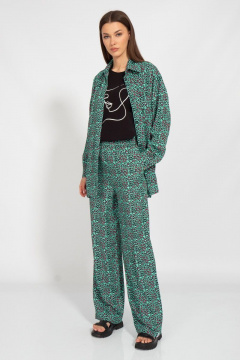 Летний костюм из штапеля с брюками и рубашкой комфорт Kivviwear 31263127.01 - фото 1