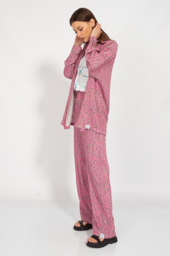 Летний костюм из штапеля с розовой рубашкой и брюками Kivviwear 31263127.03 - фото 4