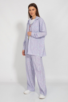 Летний костюм из штапеля с голубой рубашкой и брюками Kivviwear 31263127.04 - фото 5