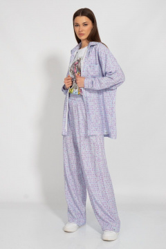 Летний костюм из штапеля с голубой рубашкой и брюками Kivviwear 31263127.04 - фото 3