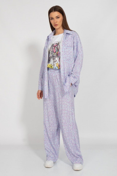 Летний костюм из штапеля с голубой рубашкой и брюками Kivviwear 31263127.04 - фото 2