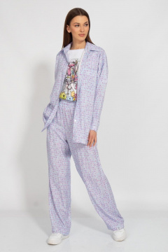 Летний костюм из штапеля с голубой рубашкой и брюками Kivviwear 31263127.04 - фото 1