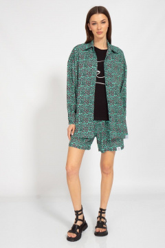 Костюм из штапеля с шортами и рубашкой летний Kivviwear 31264089.01 - фото 3