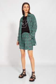 Костюм из штапеля с шортами и рубашкой летний Kivviwear 31264089.01 - фото 1