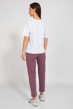 Летняя белая футболка свободного кроя из хлопка Kivviwear 4026.114 - фото 5