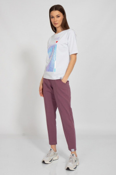 Летняя белая футболка свободного кроя из хлопка Kivviwear 4026.114 - фото 3