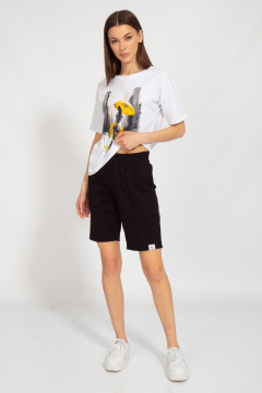 Летняя белая футболка из хлопка с цифровым принтом Kivviwear 4026.115 - фото 5