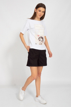 Футболка летняя из хлопкового трикотажа свободный крой Kivviwear 4026.119 - фото 4