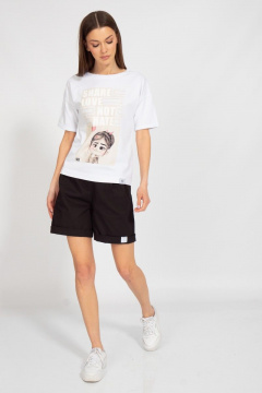 Футболка летняя из хлопкового трикотажа свободный крой Kivviwear 4026.119 - фото 3