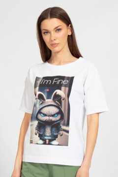 Футболка из трикотажа с принтом для летнего сезона Kivviwear 4026.122 - фото 1