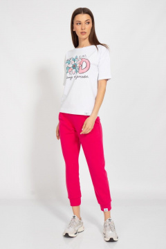 Футболка свободного кроя с золотым принтом для лета Kivviwear 4026.125 - фото 3