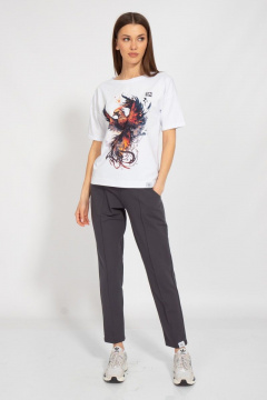 Свободная летняя футболка из хлопка с цифровым принтом Kivviwear 4026.128 - фото 2