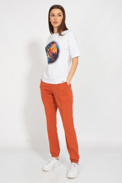 Футболка из хлопка с удлиненным рукавом и принтом Kivviwear 4026.129 - фото 4