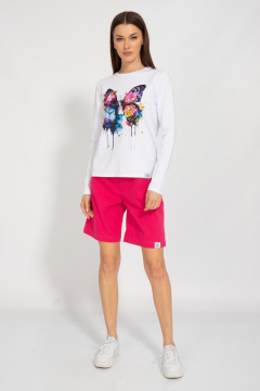 Демисезонный белый лонгслив с принтом Kivviwear 4061.47 - фото 2