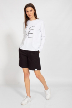 Демисезонный белый лонгслив с принтом Kivviwear 4061.48 - фото 4