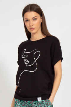 Майка летучая мышь из трикотажа хлопка Kivviwear 4072.09 - фото 1