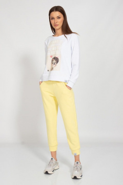 Свитшот оверсайз с приспущенным рукавом из хлопка Kivviwear 4078.19 - фото 2