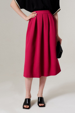 Миди юбка из легкой ткани, свободный крой и эффектные волны Панда 125850w фуксия - фото 2