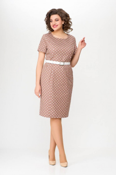 Платье из хлопкового денима с рельефными швами и шлицей Swallow 659 - фото 2