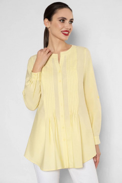 Летняя желтая свободная блузка из текстиля Urs 23-138-2 - фото 1