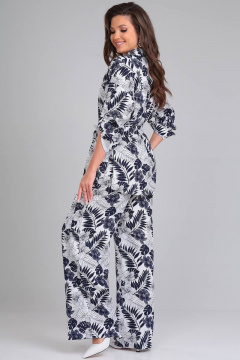 Летний комплект из блузки и брюк с анималистичным принтом LeNata 21271 рисунок-на-белом - фото 5