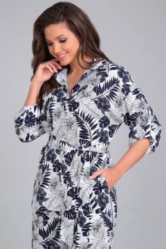 Летний комплект из блузки и брюк с анималистичным принтом LeNata 21271 рисунок-на-белом - фото 4