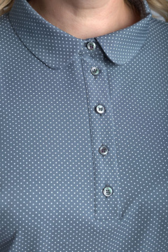 Легкое платье из шифона с поясом и регланом Anelli 670 зеленый+горох - фото 3