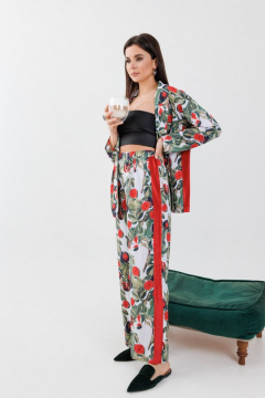 Пижама классическая из вискозы с лампасами и принтом Anelli 1251 инжир - фото 3