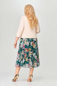 Летний костюм 2-ка из шифона и текстиля Slaviaelit 166-2 темная_бирюза - фото 2