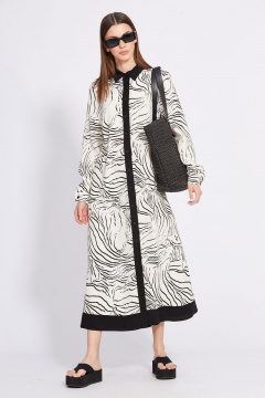 Платье из плательной ткани с принтом и карманами EOLA 2430 молочный_рисунок - фото 4