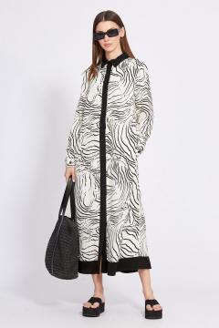 Платье из плательной ткани с принтом и карманами EOLA 2430 молочный_рисунок - фото 3