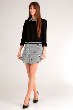 Джемпер и платье комплект из трикотажа и вискозы Таир-Гранд 62319 полоска - фото 4