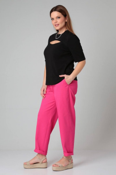 Джемпер с коротким рукавом и элегантным вырезом из трикотажа Bliss 8067 черный - фото 5