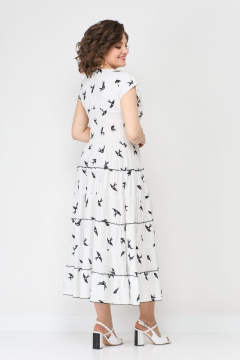 Платье летнее белое с воланами и резинкой на груди Solomeya Lux 947E - фото 4